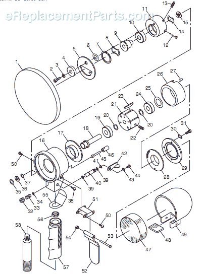 Page A Diagram and Parts List for CP870 T023990 Chicago Pneumatic Sander